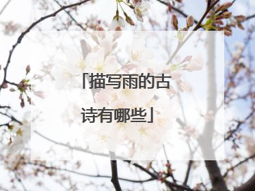 描写雨的古诗有哪些