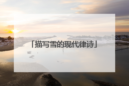 描写雪的现代律诗