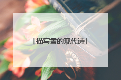 描写雪的现代诗