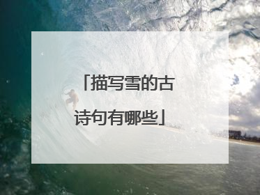 描写雪的古诗句有哪些