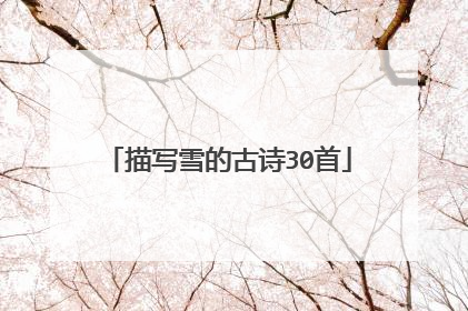 描写雪的古诗30首