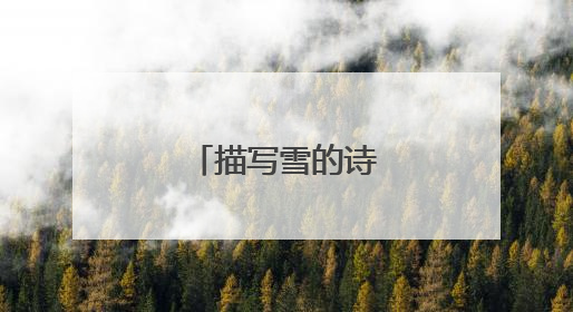 描写雪的诗句40首