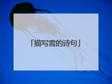 描写雪的诗句