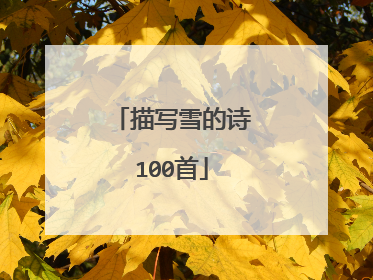 描写雪的诗100首