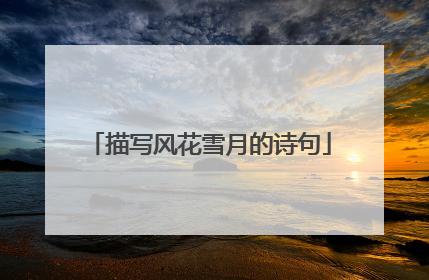 描写风花雪月的诗句