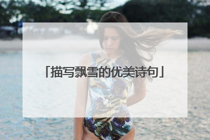 描写飘雪的优美诗句