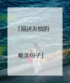 描述友情的唯美句子