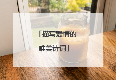 描写爱情的唯美诗词