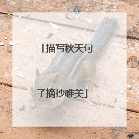 描写秋天句子摘抄唯美