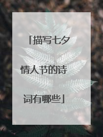 描写七夕情人节的诗词有哪些