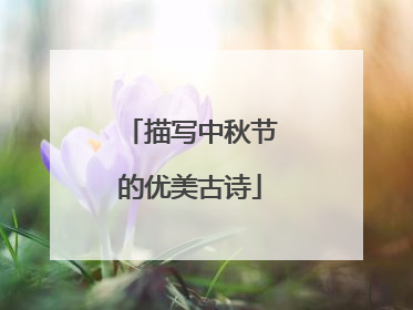 描写中秋节的优美古诗