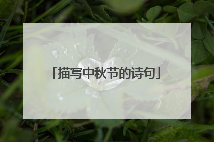 描写中秋节的诗句