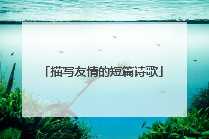 描写友情的短篇诗歌