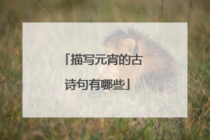 描写元宵的古诗句有哪些