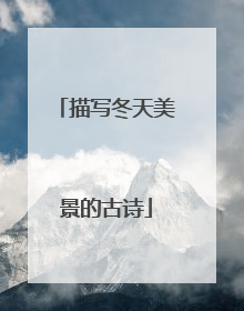 描写冬天美景的古诗