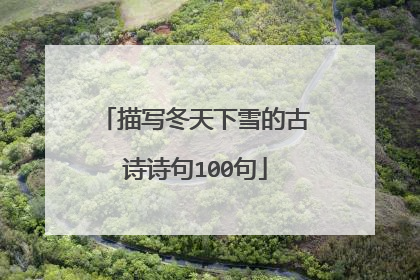 描写冬天下雪的古诗诗句100句