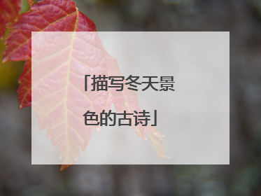 描写冬天景色的古诗