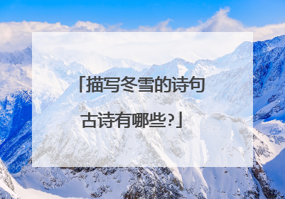 描写冬雪的诗句古诗有哪些?