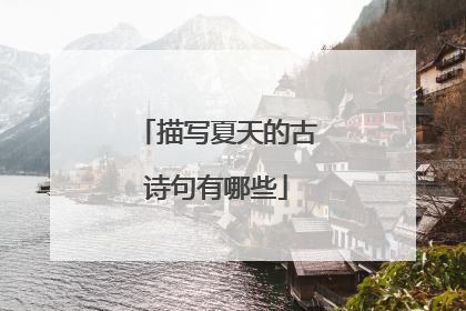 描写夏天的古诗句有哪些
