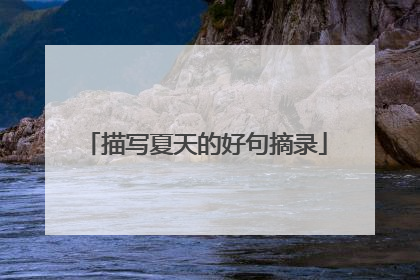 描写夏天的好句摘录