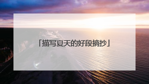 描写夏天的好段摘抄