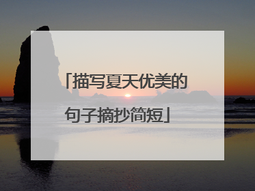 描写夏天优美的句子摘抄简短