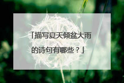 描写夏天倾盆大雨的诗句有哪些?