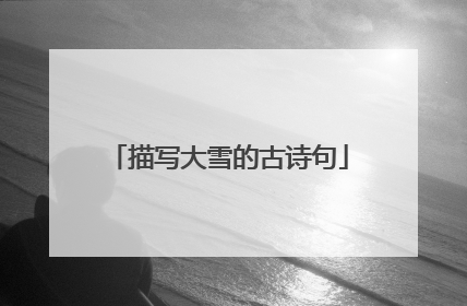 描写大雪的古诗句