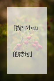 描写小雨的诗句
