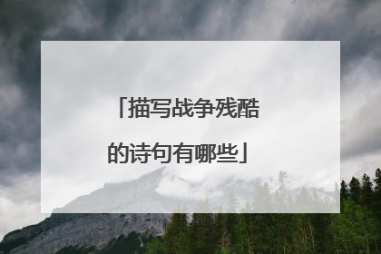描写战争残酷的诗句有哪些