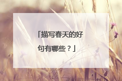 描写春天的好句有哪些？