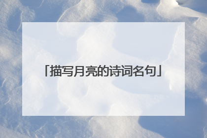 描写月亮的诗词名句
