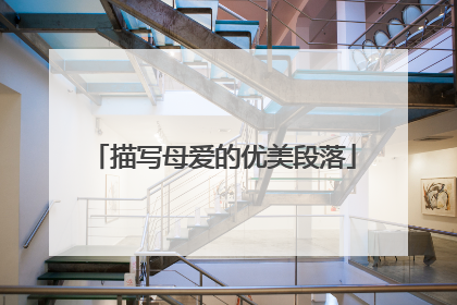 描写母爱的优美段落