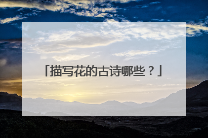 描写花的古诗哪些?
