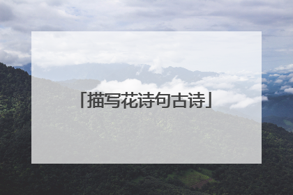 描写花诗句古诗