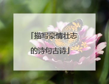 描写豪情壮志的诗句古诗