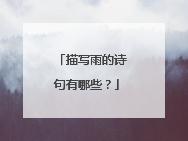 描写雨的诗句有哪些？