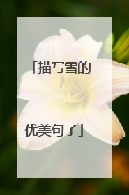 描写雪的优美句子