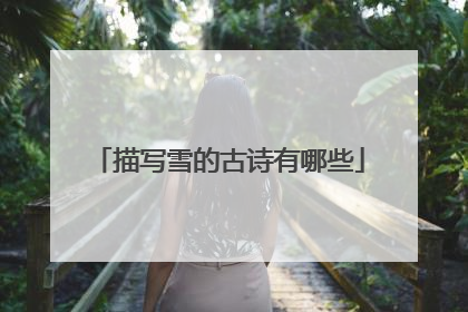 描写雪的古诗有哪些