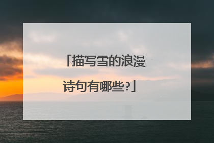 描写雪的浪漫诗句有哪些?