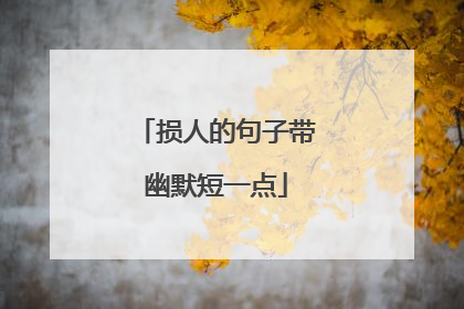 损人的句子带幽默短一点