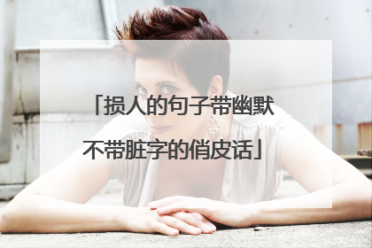 损人的句子带幽默不带脏字的俏皮话
