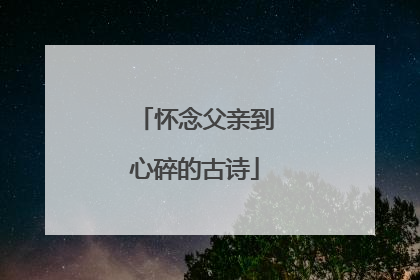 怀念父亲到心碎的古诗