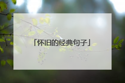 怀旧的经典句子