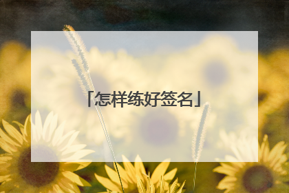 怎样练好签名