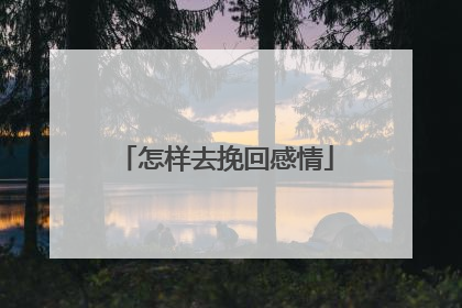怎样去挽回感情