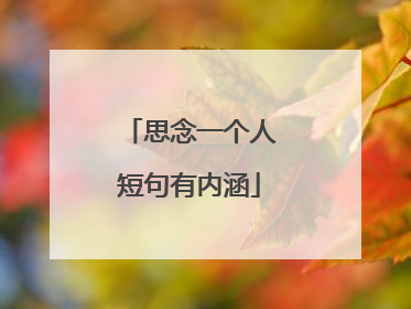 思念一个人短句有内涵