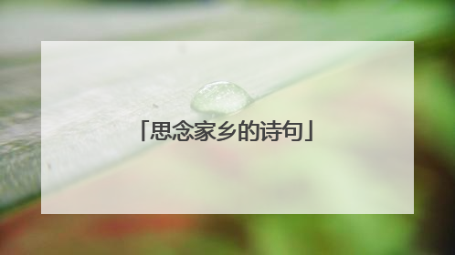 思念家乡的诗句