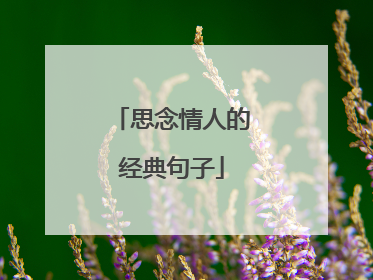 思念情人的经典句子