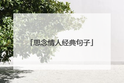 思念情人经典句子